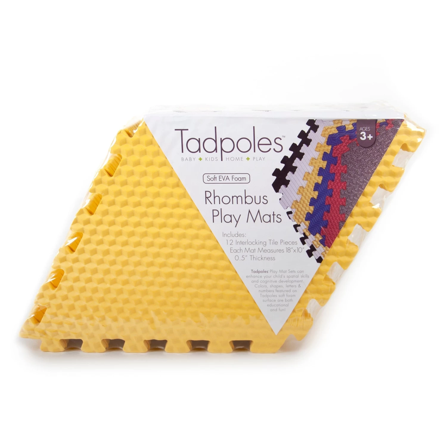 Tadpoles 12 Piece Rhombus Foam Play Mat Set, Yellow 4 Tadpoles 12 Piece Rhombus Foam Play Mat Set, Yellow - Image 2