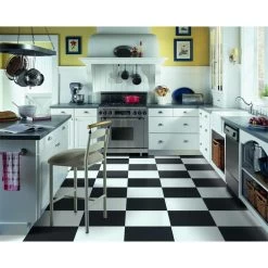 Armstrong Flooring Alterna 14-piece 16-in X 16-in Groutable Solid Betcha Black Glue (Adhesive) Vinyl Tile