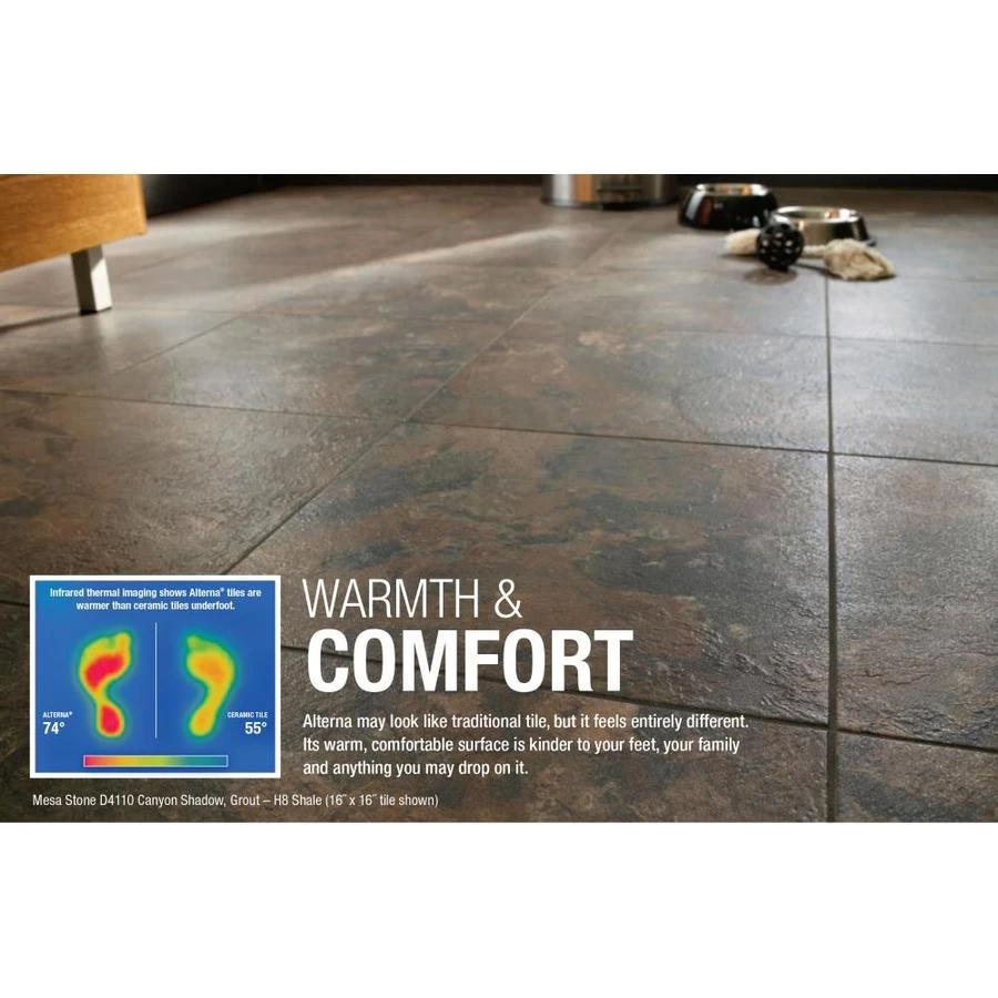Armstrong Flooring Alterna 14-piece 16-in X 16-in Groutable Carrera Marble Gray Glue (Adhesive) Vinyl Tile 4 Armstrong Flooring Alterna 14-piece 16-in X 16-in Groutable Carrera Marble Gray Glue (Adhesive) Vinyl Tile - Image 2