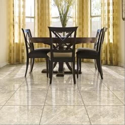 Congoleum DuraStone Pacific Marble 10-Piece 16-in X 16-in Groutable Light Greige Glue (Adhesive) Luxury Vinyl Tile