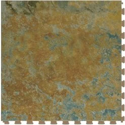 Perfection Floor Tile Stonecreek Collection Imperial Gold/Satin 20-in X 20-in Water Resistant Interlocking Luxury Flooring (16.7-sq Ft)