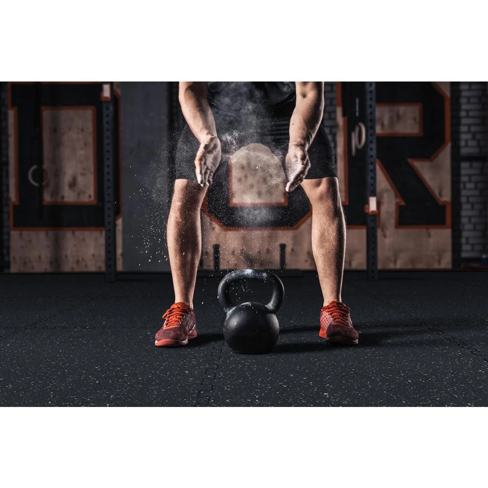 Norsk Shock Absorbent 25.2 In. X 25.2 In. X 0.70 In. Gym Tiles - Black/White Fleck (4-Pack) 8 Norsk Shock Absorbent 25.2 In. X 25.2 In. X 0.70 In. Gym Tiles - Black/White Fleck (4-Pack) - Image 6