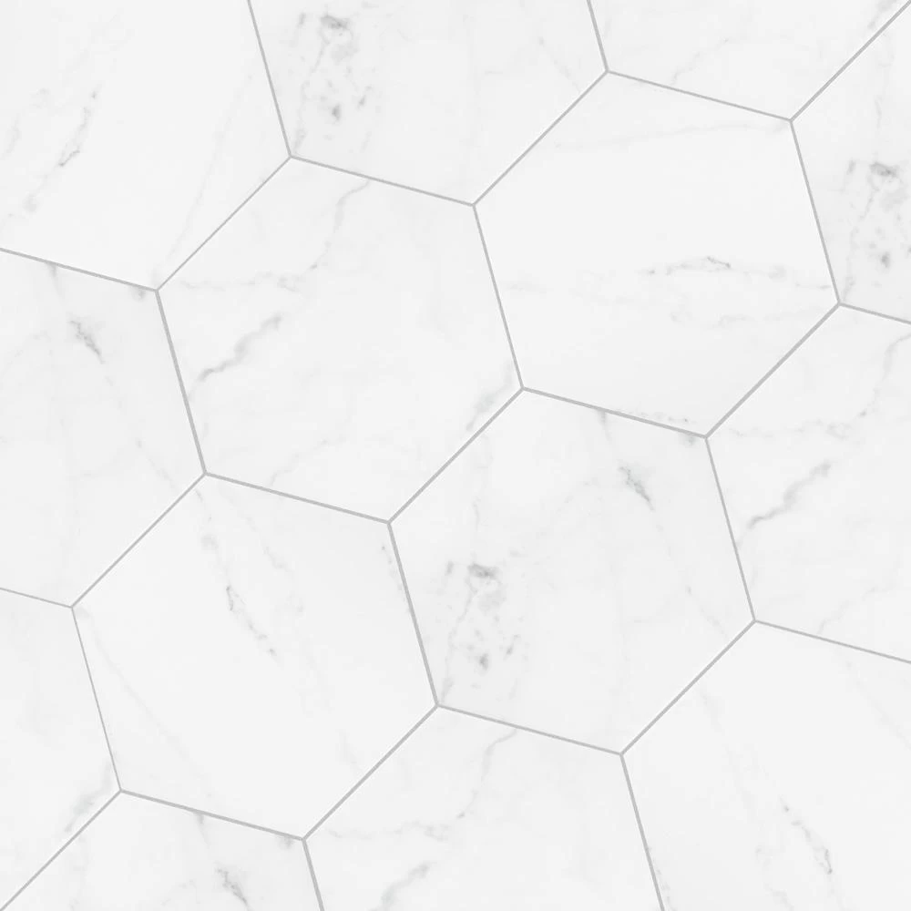 Merola Tile Classico Carrara Hexagon 7 In. X 8 In. Porcelain Floor And Wall Tile (7.67 Sq. Ft. / Case) 5 Merola Tile Classico Carrara Hexagon 7 In. X 8 In. Porcelain Floor And Wall Tile (7.67 Sq. Ft. / Case) - Image 3