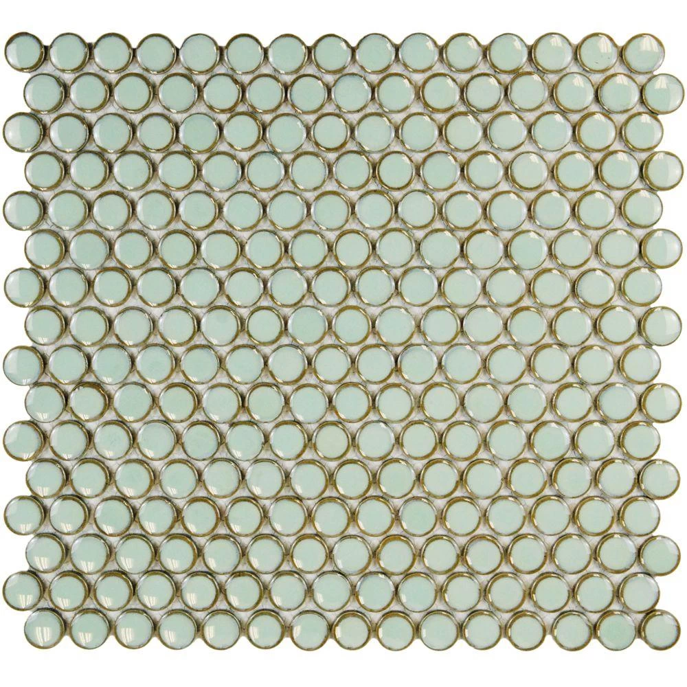 Merola Tile Hudson Penny Round Glossy White 12 In. X 12-5/8 In. X 5 Mm Porcelain Mosaic Tile (10.74 Sq. Ft. / Case) 10 Merola Tile Hudson Penny Round Glossy White 12 In. X 12-5/8 In. X 5 Mm Porcelain Mosaic Tile (10.74 Sq. Ft. / Case) - Image 8