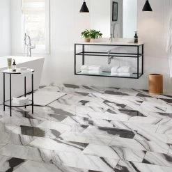 Daltile QuicTile 12 In. X 24 In. Panda Marble Polished Porcelain Locking Floor Tile (9.6 Sq. Ft. / Case) -Flooring Specialty Store 3f3937e0d9dee900922836e3778be9fb 1800x1800