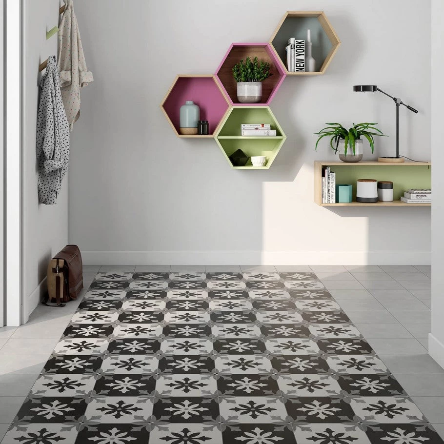 Picasso Nero 9x9 Glazed Porcelain Tile 4 Picasso Nero 9x9 Glazed Porcelain Tile - Image 2