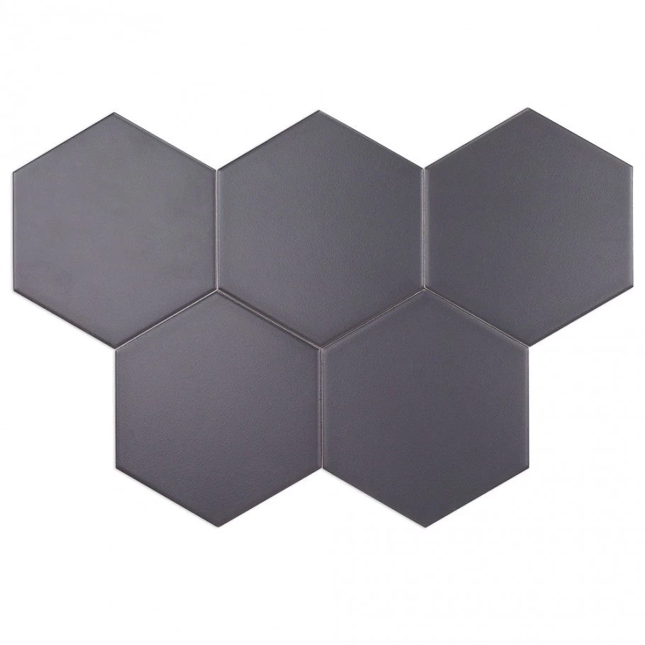 Magen Hex Dark Gray Matte Ceramic Hexagon Tile 7 Magen Hex Dark Gray Matte Ceramic Hexagon Tile - Image 5