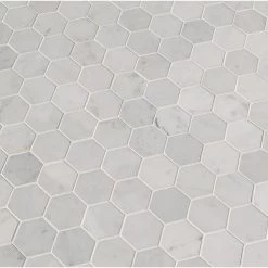 MSI Carrara White Hexagon 12 In. X 12 In. X 10 Mm Polished Marble Mesh-Mounted Mosaic Floor And Wall Tile (10 Sq. Ft. /case) -Flooring Specialty Store 4fb4a851d6f27d8ad109ae8d630d950f 1800x1800