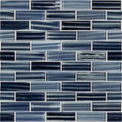 MSI Oceania Azul Subway 11.75 In. X 12 In. X 8 Mm Glass Mesh-Mounted Mosaic Tile (9.8 Sq. Ft/case)