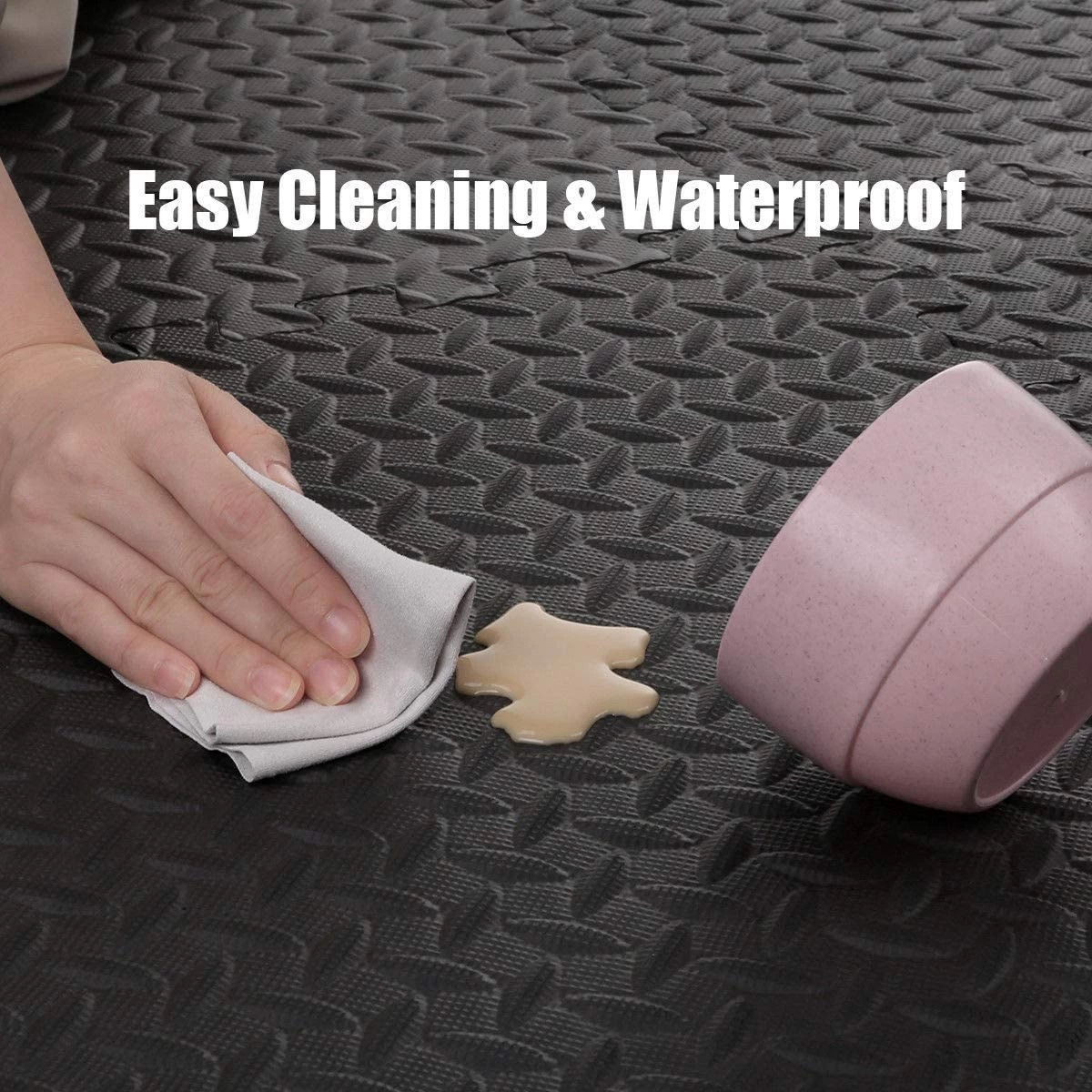 Interlocking Soft Foam Floor Mats - 12 Pieces EVA Puzzle Rubber Tiles Protective Flooring Set - Ground Protecto 7 Interlocking Soft Foam Floor Mats - 12 Pieces EVA Puzzle Rubber Tiles Protective Flooring Set - Ground Protecto - Image 5