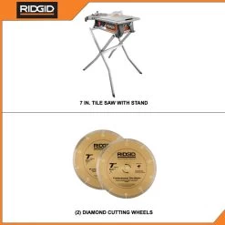RIDGID 6.5 Amp 7 In. Table Top Wet Tile Saw With Bonus Stand And Blade -Flooring Specialty Store 63459a49f29e9a2b8615749b62fa4315 1800x1800