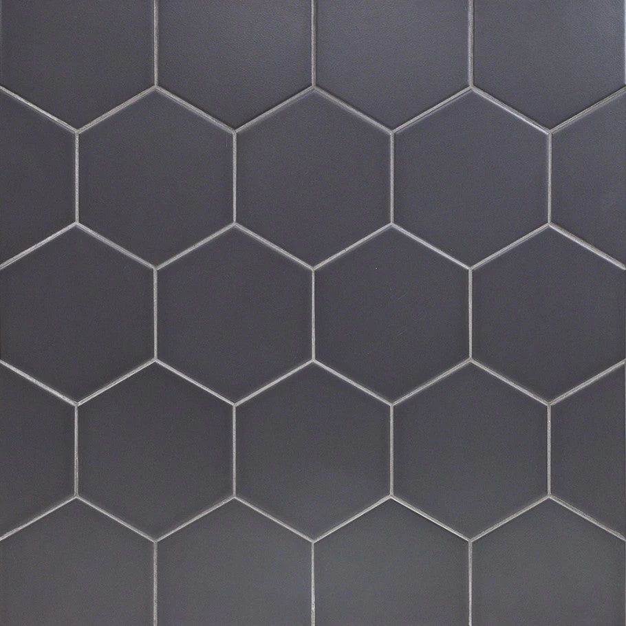 Magen Hex Dark Gray Matte Ceramic Hexagon Tile 3 Magen Hex Dark Gray Matte Ceramic Hexagon Tile