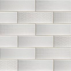 MSI Citylights Pure 3D Mix 12 In. X 4 In. Glossy Ceramic White Textured Subway Tile (9.9 Sq. Ft. / Case)