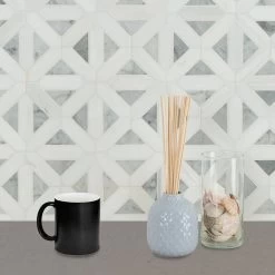 MSI Geometrica 12 In. X 12 In. X 10mm Bianco Dolomite Polished Marble Mesh-Mounted Mosaic Tile (10 Sq. Ft. / Case) -Flooring Specialty Store 8349facbc6a0e5138c8363cd3edaedc1 1800x1800