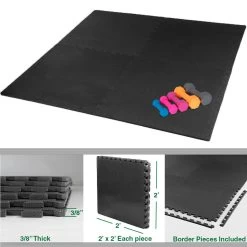 Xspec 3/8" Thick 100 Sq Ft EVA Foam Floor Exercise Gym Mats 25 Pcs, Black | 1 YEAR LIMITED WARRANTY -Flooring Specialty Store 87bcc4bc 1b05 4831 ae77 28ec59a0cce8.13c43e6786bab54edad3ce6b122414ef 1800x1800