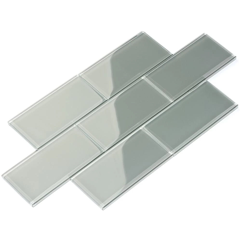 Giorbello Cool White 3 In. X 6 In. X 8mm Glass Subway Wall Tile (5.5 Sq. Ft./Case) 10 Giorbello Cool White 3 In. X 6 In. X 8mm Glass Subway Wall Tile (5.5 Sq. Ft./Case) - Image 8