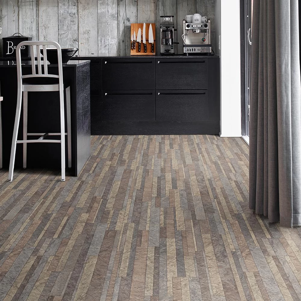 TrafficMASTER Broken Slate Multi-Color Residential Vinyl Sheet, Sold By 13.2 Ft. Wide X Custom Length 4 TrafficMASTER Broken Slate Multi-Color Residential Vinyl Sheet, Sold By 13.2 Ft. Wide X Custom Length - Image 2