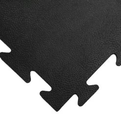 Rubber-Cal Armor-Lock (Fitness) 3/8 In. X 20 In. X 20 In. Black Interlocking Rubber Tiles (6-Pack, 16.5 Sq. Ft.)