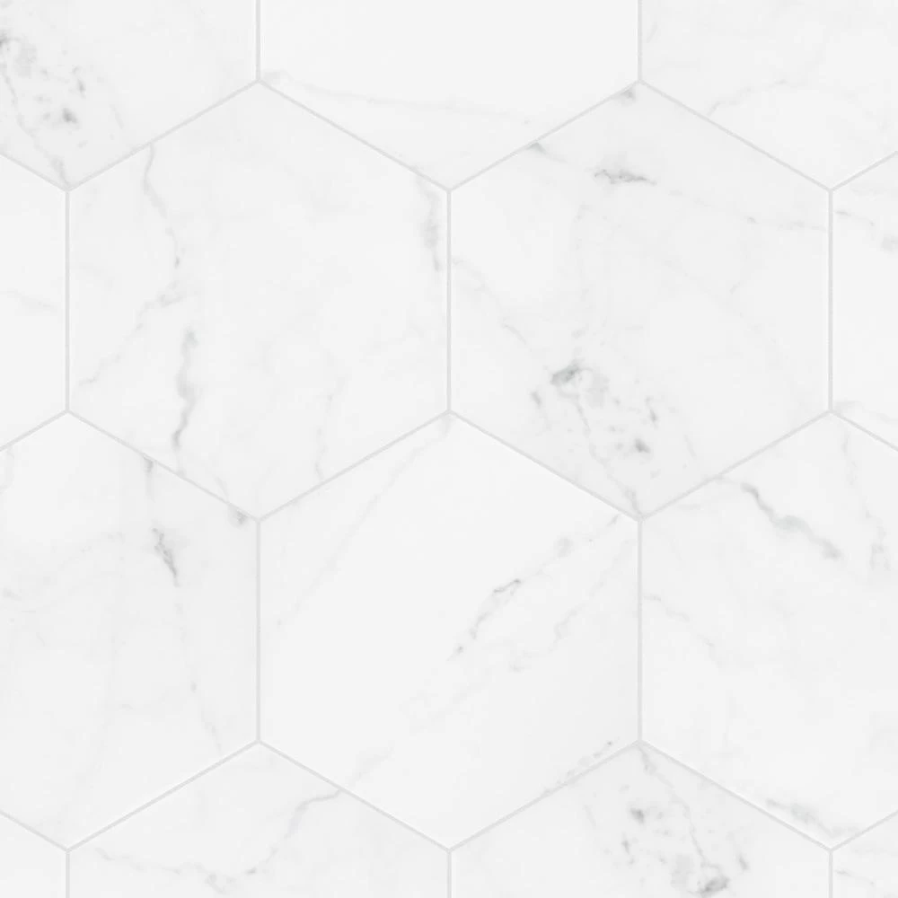 Merola Tile Classico Carrara Hexagon 7 In. X 8 In. Porcelain Floor And Wall Tile (7.67 Sq. Ft. / Case) 7 Merola Tile Classico Carrara Hexagon 7 In. X 8 In. Porcelain Floor And Wall Tile (7.67 Sq. Ft. / Case) - Image 5