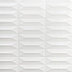 Ivy Hill Tile Vintage Bianco 3D 3 In. X 9 In. 10mm Polished Ceramic Subway Wall Tile (40 Pieces) (6.02 Sq. Ft./Box)