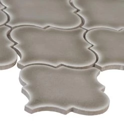 MSI Dove Gray Arabesque 10-1/2 In. X 15-1/2 In. X 8 Mm Glossy Ceramic Mesh-Mounted Mosaic Wall Tile (11.7 Sq. Ft. / Case) -Flooring Specialty Store c3bf69039fd1cdef32897902c03f9064 1800x1800