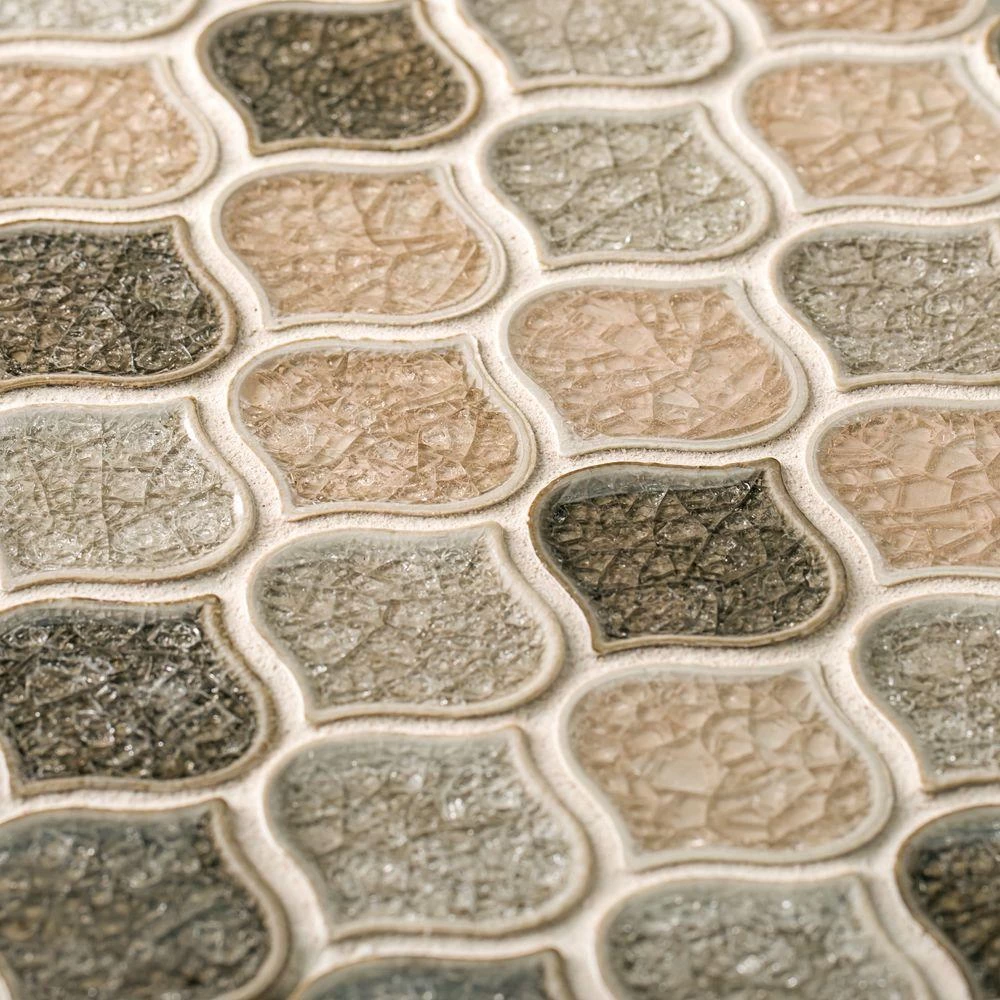 Jeffrey Court Crushed Sunset Beige/Cream 10.75 In. X 10.75 In. Arabesque Glossy Ceramic Mosaic Tile (0.802 Sq. Ft./Each) 7 Jeffrey Court Crushed Sunset Beige/Cream 10.75 In. X 10.75 In. Arabesque Glossy Ceramic Mosaic Tile (0.802 Sq. Ft./Each) - Image 5
