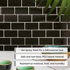 Subway Black 12 In. W X 12 In. H Peel And Stick Decorative Mosaic Wall Tile Backsplash (5 Tiles) -Flooring Specialty Store d4d49debf3a8753af345d4a29fa97c90 1800x1800