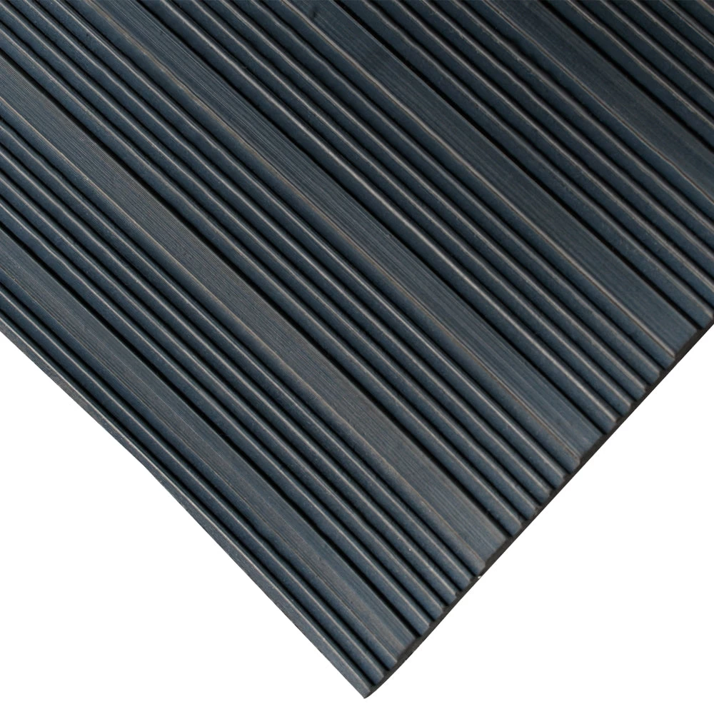 Rubber-Cal "Composite-Rib" Corrugated Rubber Floor Mats - 1/8 In X 3 Ft X 4 Ft -Black Rubber Roll 4 Rubber-Cal "Composite-Rib" Corrugated Rubber Floor Mats - 1/8 In X 3 Ft X 4 Ft -Black Rubber Roll - Image 2