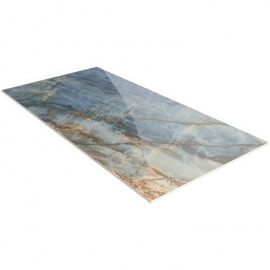 Vision Stone Blue 24x48 Polished Porcelain Tile Sample 4 Vision Stone Blue 24x48 Polished Porcelain Tile Sample - Image 2