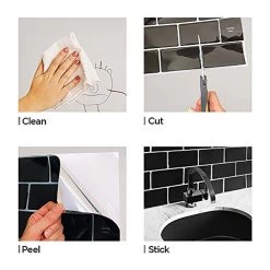 Subway Black 12 In. W X 12 In. H Peel And Stick Decorative Mosaic Wall Tile Backsplash (5 Tiles) -Flooring Specialty Store ef85eb754b5cc94a8a9631e85b6471bd 1800x1800