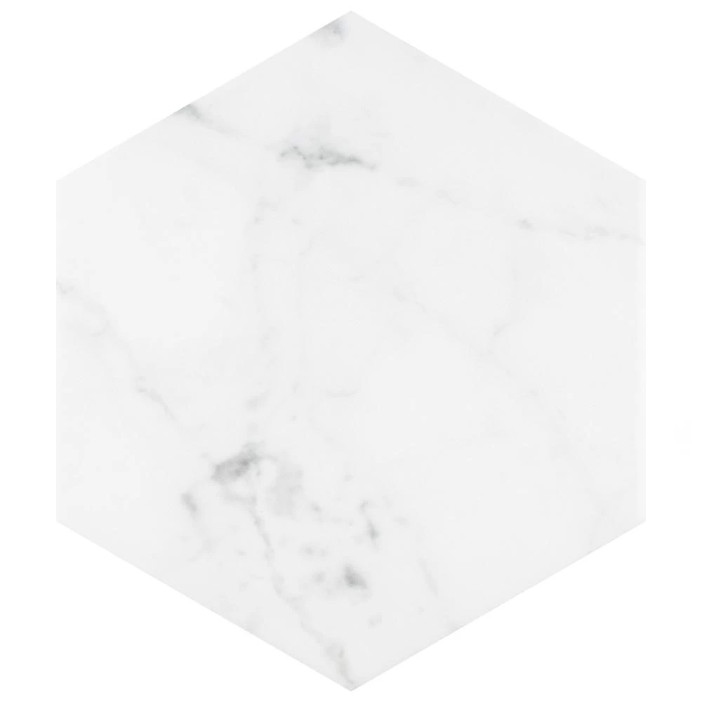 Merola Tile Classico Carrara Hexagon 7 In. X 8 In. Porcelain Floor And Wall Tile (7.67 Sq. Ft. / Case) 3 Merola Tile Classico Carrara Hexagon 7 In. X 8 In. Porcelain Floor And Wall Tile (7.67 Sq. Ft. / Case)