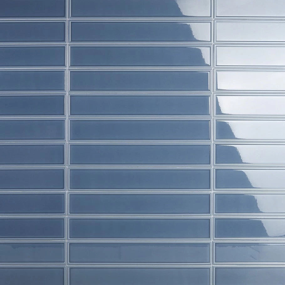 Bond Tile Sheffield Frame Blue 4 In. X 24 In. Polished Ceramic Wall Tile (8 Pieces 5.16 Sq. Ft. / Box) 3 Bond Tile Sheffield Frame Blue 4 In. X 24 In. Polished Ceramic Wall Tile (8 Pieces 5.16 Sq. Ft. / Box)