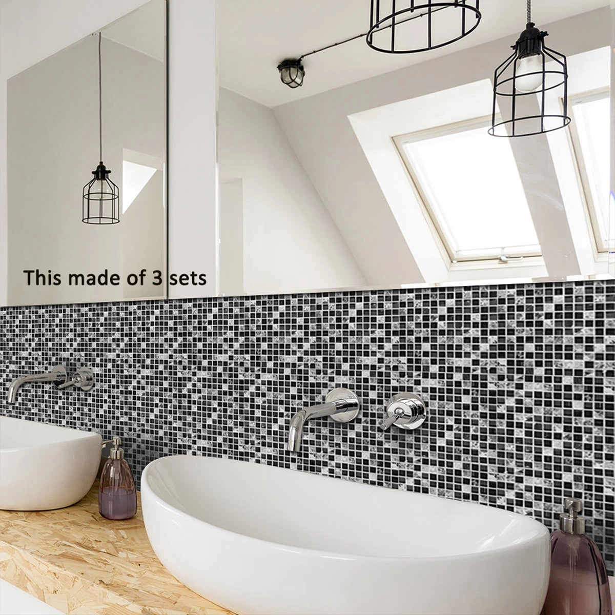 Goory 10Pcs Mosaic Pattern Waterproof Wall Tile Stickers Peel And Stick Tile Kitchen Backsplash Wallpaper Sticker 15x15cm/20x20cm 11 Goory 10Pcs Mosaic Pattern Waterproof Wall Tile Stickers Peel And Stick Tile Kitchen Backsplash Wallpaper Sticker 15x15cm/20x20cm - Image 9
